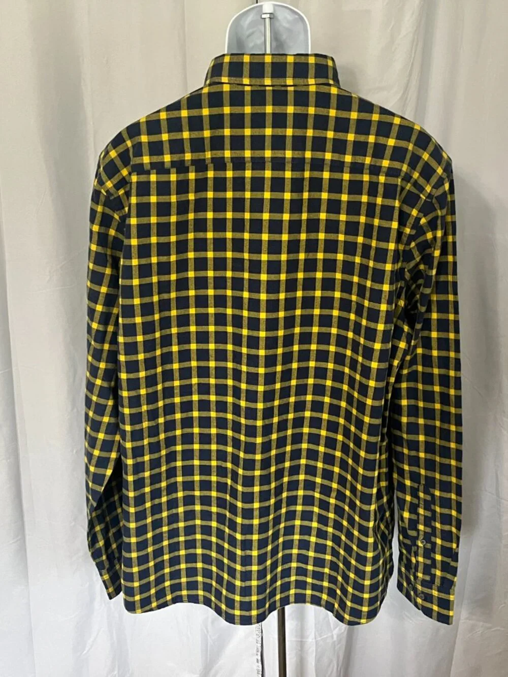 🍂 Banana Republic Men’s Slim Fit Soft Flannel Shirt Blue Yellow 2XLT 👕